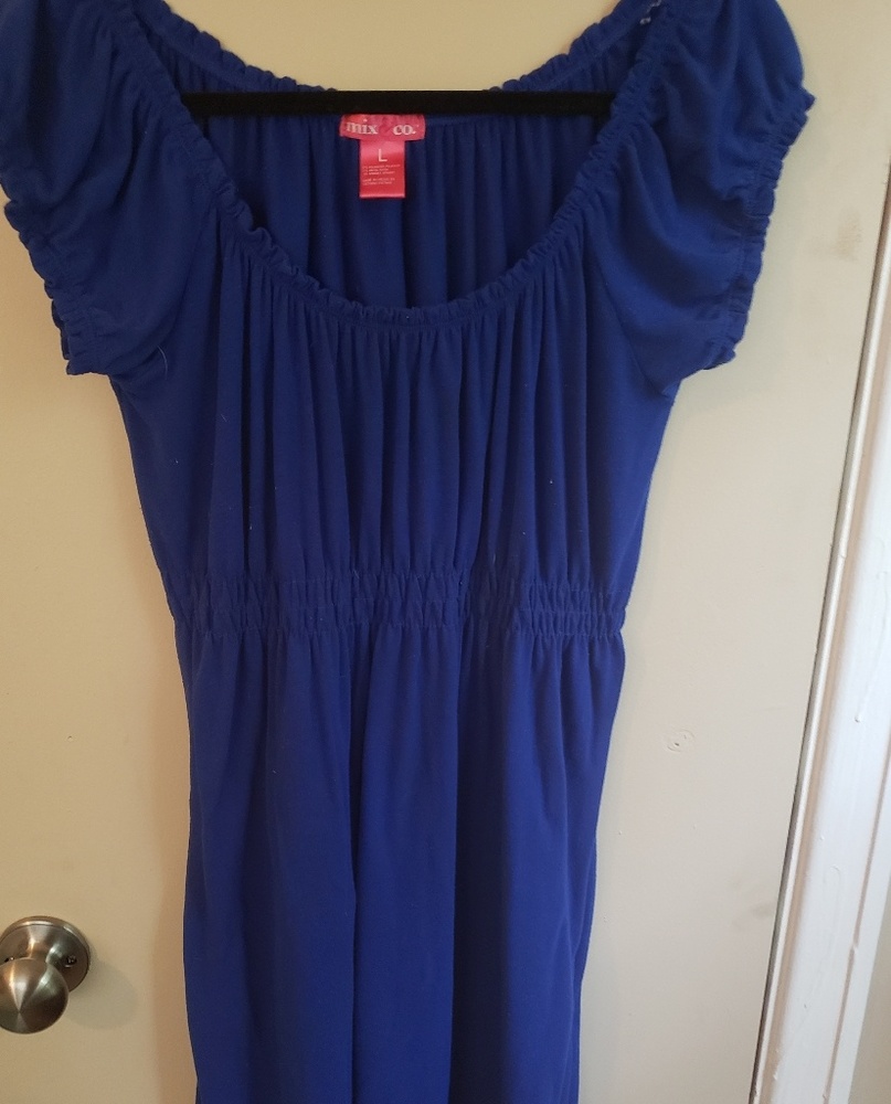 Royal Blue Peasant Dress